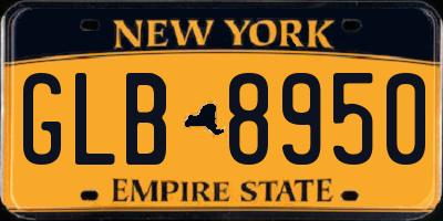 NY license plate GLB8950