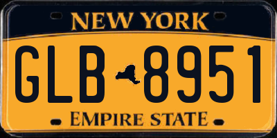 NY license plate GLB8951