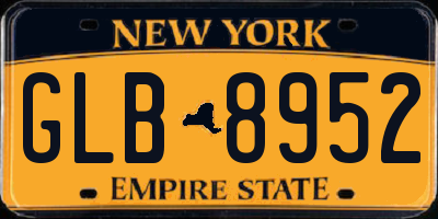 NY license plate GLB8952