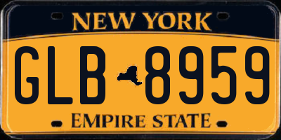 NY license plate GLB8959