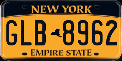 NY license plate GLB8962