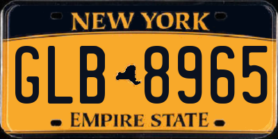 NY license plate GLB8965