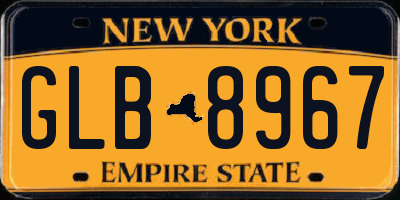 NY license plate GLB8967