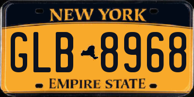 NY license plate GLB8968