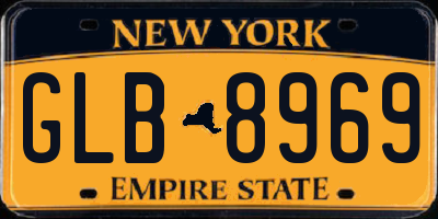 NY license plate GLB8969