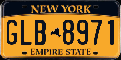 NY license plate GLB8971