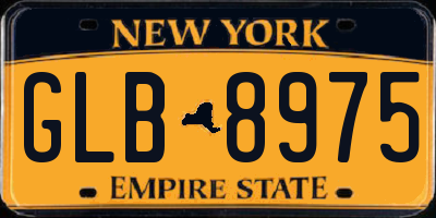 NY license plate GLB8975