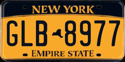 NY license plate GLB8977