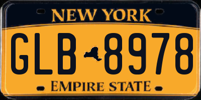 NY license plate GLB8978