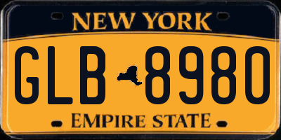 NY license plate GLB8980