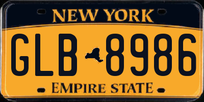 NY license plate GLB8986