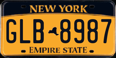 NY license plate GLB8987