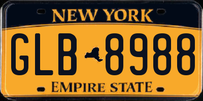 NY license plate GLB8988