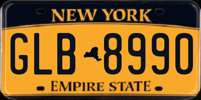 NY license plate GLB8990