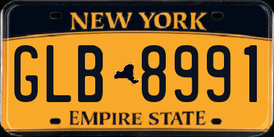 NY license plate GLB8991