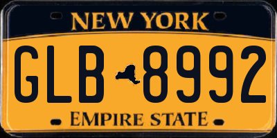 NY license plate GLB8992