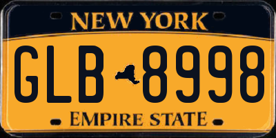 NY license plate GLB8998