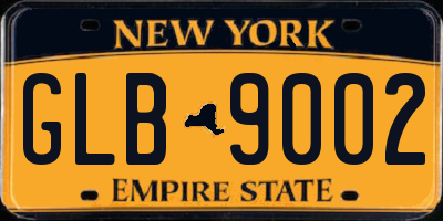 NY license plate GLB9002