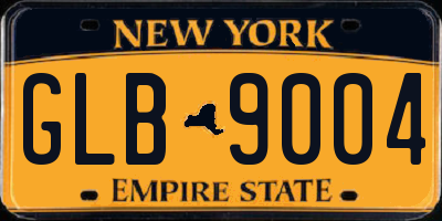 NY license plate GLB9004