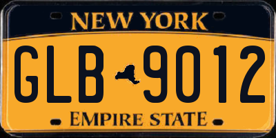 NY license plate GLB9012