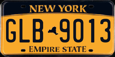 NY license plate GLB9013