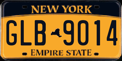 NY license plate GLB9014