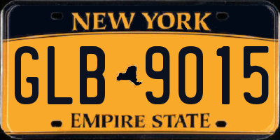 NY license plate GLB9015