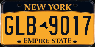 NY license plate GLB9017
