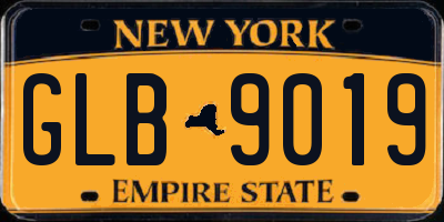 NY license plate GLB9019