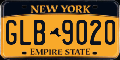 NY license plate GLB9020