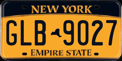 NY license plate GLB9027