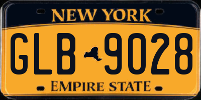 NY license plate GLB9028
