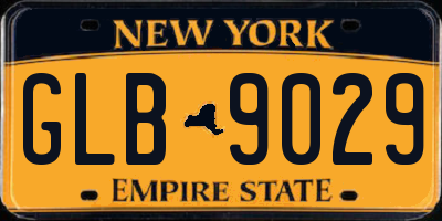 NY license plate GLB9029