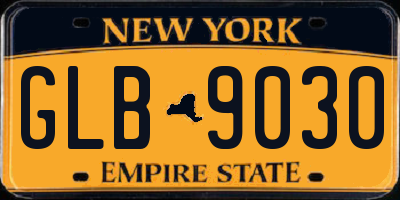 NY license plate GLB9030