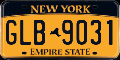 NY license plate GLB9031