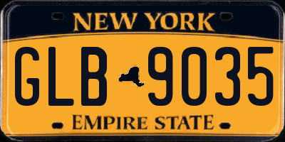NY license plate GLB9035