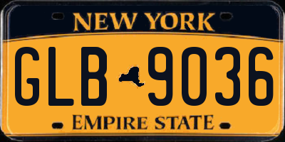 NY license plate GLB9036