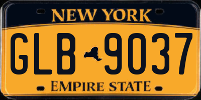 NY license plate GLB9037