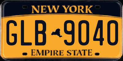 NY license plate GLB9040