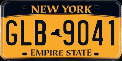 NY license plate GLB9041