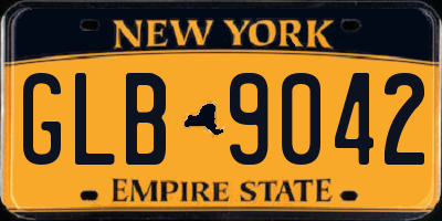 NY license plate GLB9042