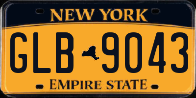 NY license plate GLB9043