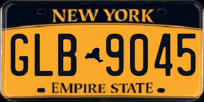 NY license plate GLB9045