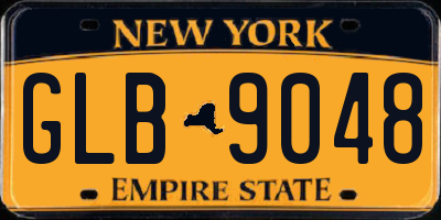 NY license plate GLB9048