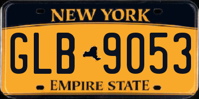NY license plate GLB9053