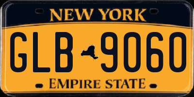 NY license plate GLB9060
