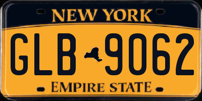 NY license plate GLB9062