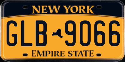 NY license plate GLB9066