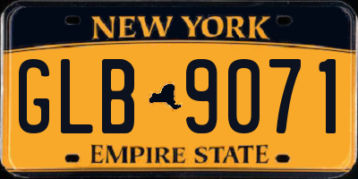 NY license plate GLB9071