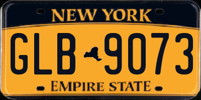 NY license plate GLB9073